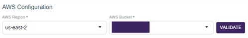 AWS Configuration fields.